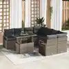 Image de vidaXL Ensemble de canapé de jardin avec coussin 9 pcs Gris Poly rotin