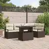 Image de vidaXL Ensemble de canapé de jardin 6 pcs Marron Poly rotin