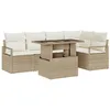 Image de vidaXL Ensemble de canapé de Jardin 6 pcs Beige Poly rotin, Canapé modulaire pour Jardin et terrasse, résistant aux intempéries, léger, Anti-UV, idéal pour Lounge et Patio