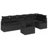 Image de vidaXL Ensemble de canapé de Jardin avec Coussin 7 pcs Noir Poly rotin, Salon de Jardin modulable, Durable, Confortable, léger, imperméable pour Une détente extérieure