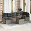Image de vidaXL Ensemble de canapé de jardin 8 pcs Gris Poly rotin