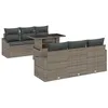 Image de vidaXL Ensemble de canapé de Jardin 7 pcs Gris Poly rotin, Ensemble de Meubles de Jardin, canapé modulaire léger, résistant aux UV, sièges Polyvalents et Rangement