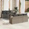 Image de vidaXL Ensemble de canapé de jardin 7 pcs Gris Poly rotin