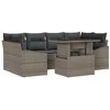 Image de vidaXL Ensemble de canapé de Jardin 7 pcs Gris Poly rotin, Set de Jardin, modulable, Super résistant, en matériaux UV, avec rangements pour Une détente en extérieur