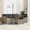 Image de vidaXL Ensemble de canapé de jardin 7 pcs Gris Poly rotin