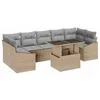 Image de vidaXL Ensemble de canapé de Jardin 8 pcs Beige Poly rotin, Canapé Rectangulaire Moderne, Ensemble de Jardin et Terrasse, Lounge Extérieur, Résistant UV, avec Rangement