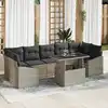 Image de vidaXL Ensemble de canapé de jardin 8 pcs Gris clair Poly rotin
