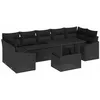 Image de vidaXL Ensemble de canapé de Jardin 8 pcs Noir Poly rotin, Canapé Rectangulaire Moderne, Ensemble de Jardin et Terrasse, Lounge Extérieur, Résistant UV, avec Rangement