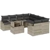 Image de vidaXL Ensemble de canapé de Jardin 9 pcs Gris Clair Poly rotin, Mobilier de Jardin, canapés modulables légers en Poly rotin, avec espaces de Rangement Pratiques