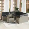 Image de vidaXL Ensemble de canapé de jardin 9 pcs Gris clair Poly rotin