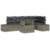 Image de vidaXL Ensemble de canapé de Jardin 6 pcs Gris Poly rotin, Aménagement Jardin et terrasse, canapé modulaire, mobilier extérieur Robuste, résistant aux UV, léger, avec Range-Objets