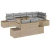 Image de vidaXL Ensemble de canapé de Jardin 9 pcs Beige Poly rotin, Mobilier de Jardin et terrasse, canapé rectangulaire Moderne, résistant aux UV, Rangement et Confort stylé