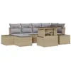 Image de vidaXL Ensemble de canapé de Jardin 7 pcs Beige Poly rotin, Canapé d'extérieur modulaire, léger, Durable, Ergonomique, avec Rangement et résistant aux UV, Parfait pour Jardin et terrasse