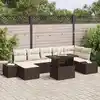 Image de vidaXL Ensemble de canapé de jardin 8 pcs Marron Poly rotin