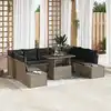 Image de vidaXL Ensemble de canapé de jardin 10 pcs Gris Poly rotin