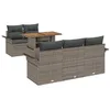 Image de vidaXL Ensemble de canapé de Jardin 6 pcs Gris Poly rotin, Ensemble de canapés de Jardin et terrasse, Meubles d'extérieur modulaires, résistants aux UV, Coin détente idéal