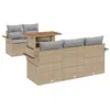 Image de vidaXL Ensemble de canapé de Jardin 6 pcs Beige Poly rotin, Ensemble de canapés de Jardin et terrasse, Meubles d'extérieur modulaires, résistants aux UV, Coin détente idéal