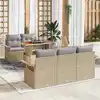 Image de vidaXL Ensemble de canapé de jardin 6 pcs Beige Poly rotin