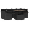 Image de vidaXL Ensemble de canapé de Jardin 7 pcs Noir Poly rotin, Salon de Jardin Moderne, canapé modulable en Acacia, Table Robuste, Lounge en rotin, résistant aux UV