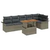 Image de vidaXL Ensemble de canapé de Jardin 7 pcs Gris Poly rotin, Canapé modulable Moderne pour Jardin et terrasse, mobilier en rotin résistant, Coin Salon extérieur