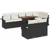 Image de vidaXL Ensemble de canapé de jardin 9 pcs Noir Poly rotin