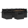 Image de vidaXL Ensemble de canapé de Jardin 7 pcs Noir Poly rotin, Canapé de Jardin et terrasse, Ensemble Moderne en Poly Rattan, Salon modulable, résistant aux intempéries