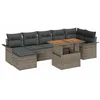 Image de vidaXL Ensemble de canapé de Jardin 8 pcs Gris Poly rotin, Jardin et terrasse, canapé modulaire en polyrotin, Meuble Lounge extérieur, matériel résistant UV