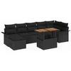 Image de vidaXL Ensemble de canapé de Jardin 8 pcs Noir Poly rotin, Ensemble de canapés de Jardin, mobilier modulaire, résistant au Soleil, détente sur la terrasse, Confort au Patio