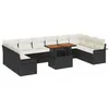 Image de vidaXL Ensemble de canapé de Jardin 9 pcs Noir Poly rotin, Collection de canapés de Jardin, modulaires, résistants aux UV, mobilier d'extérieur, assises polyvalentes