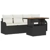 Image de vidaXL Ensemble de canapé de Jardin 5 pcs Noir Poly rotin, Salon de Jardin et terrasse, Ensemble Moderne, mobilier extérieur résistant, Coin détente Polyvalent