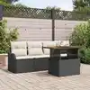 Image de vidaXL Ensemble de canapé de jardin avec stockage 5 pcs Noir polyrotin