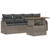 Image de vidaXL Ensemble de canapé de Jardin avec Stockage 5 pcs Gris polyrotin, Jardin et terrasse, Ensemble Lounge Moderne pour l'extérieur, Sofa Patio résistant aux UV, idéal pour se détendre