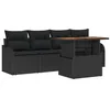 Image de vidaXL Ensemble de canapé de Jardin avec Stockage 5 pcs Noir polyrotin, Salon de Jardin et terrasse, Ensemble Moderne, mobilier extérieur résistant, Coin détente Polyvalent