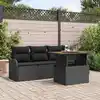 Image de vidaXL Ensemble de canapé de jardin avec stockage 5 pcs Noir polyrotin