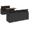 Image de vidaXL Ensemble de canapé de Jardin 6 pcs Noir Poly rotin, Sofa modulable pour Jardin et terrasse, résistant aux UV, Meuble d'extérieur, Lounge Confortable, adapté au Patio