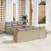Image de vidaXL Ensemble de canapé de jardin 8 pcs Beige Poly rotin
