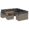 Image de vidaXL Ensemble de canapé de Jardin 9 pcs Gris Poly rotin, Jardin et Terrasse, Ensemble de Canapés Modulars, Mobilier Extérieur Durable, Coin Lounge Pratique