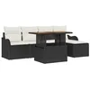 Image de vidaXL Ensemble de canapé de Jardin 6 pcs Noir Poly rotin, Canapé modulable Moderne pour Jardin et terrasse, mobilier résistant aux UV, Style Lounge pour Patio