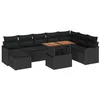 Image de vidaXL Ensemble de canapé de Jardin 9 pcs Noir Poly rotin, Ensemble de Salon extérieur, canapé modulable, Meubles de Jardin Robustes pour se détendre sur la terrasse