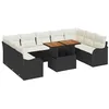 Image de vidaXL Ensemble de canapé de Jardin 10 pcs Noir Poly rotin, Jardin et terrasse, Rangement Moderne, matériaux résistants UV, Salon extérieur, canapé Confortable