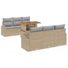 Image de vidaXL Ensemble de canapé de Jardin 7 pcs Beige Poly rotin, Mobilier de Jardin et terrasse, Ensemble Sofa modulable, résistant au Soleil, pour se détendre l'été