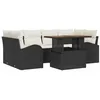 Image de vidaXL Ensemble de canapé de Jardin 7 pcs Noir Poly rotin, Canapé modulaire pour Jardin et terrasse, résistant UV, Flexible et Chic, Parfait pour Le Coin Patio