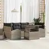 Image de vidaXL Ensemble de canapé de jardin 7 pcs Gris Poly rotin