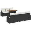 Image de vidaXL Ensemble de canapé de Jardin 8 pcs Noir Poly rotin, Canapé modulable Moderne pour Jardin et terrasse, mobilier d'extérieur, résistant aux UV, Confort pour l'été
