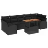 Image de vidaXL Ensemble de canapé de Jardin 8 pcs Noir Poly rotin, Ensemble de Meubles de Jardin et terrasse, canapé modulaire Moderne, résistant UV pour se détendre à l'extérieur