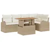 Image de vidaXL Ensemble de canapé de Jardin 6 pcs Beige Poly rotin, Salon de Jardin et terrasse, Ensemble modulaire Moderne, canapé résistant UV, mobilier extérieur Tendance
