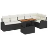 Image de vidaXL Ensemble de canapé de Jardin 7 pcs Noir Poly rotin, Canapé de Jardin, Moderne, Mobilier d’Extérieur, Assises Modulaires, Résistant aux UV, Salon de Terrasse, Discussion Patio