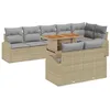 Image de vidaXL Ensemble de canapé de Jardin 9 pcs Beige Poly rotin, Canapés de Jardin Modernes, matériaux résistants UV, Coin détente Flexible, Parfaits pour Votre terrasse