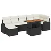 Image de vidaXL Ensemble de canapé de Jardin 8 pcs Noir Poly rotin, Canapé d'extérieur Moderne, sièges Tendance pour Jardin, matériaux résistants, mobilier de Patio modulable