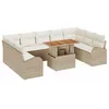 Image de vidaXL Ensemble de canapé de Jardin 10 pcs Beige Poly rotin, Canapé de Jardin Moderne, mobilier d'extérieur résistant, Flexible et UV pour Terrace Tendance